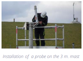 Installation of a probe on the 3 m. mast